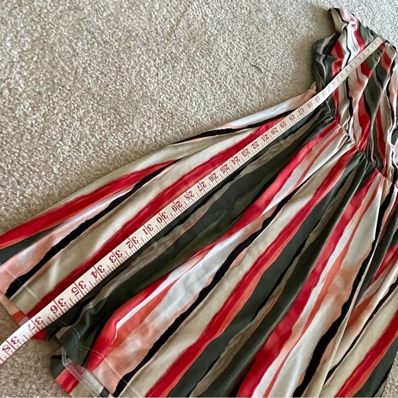 casual popover striped deep v-neck dress in size 3x - Picture 4 of 5